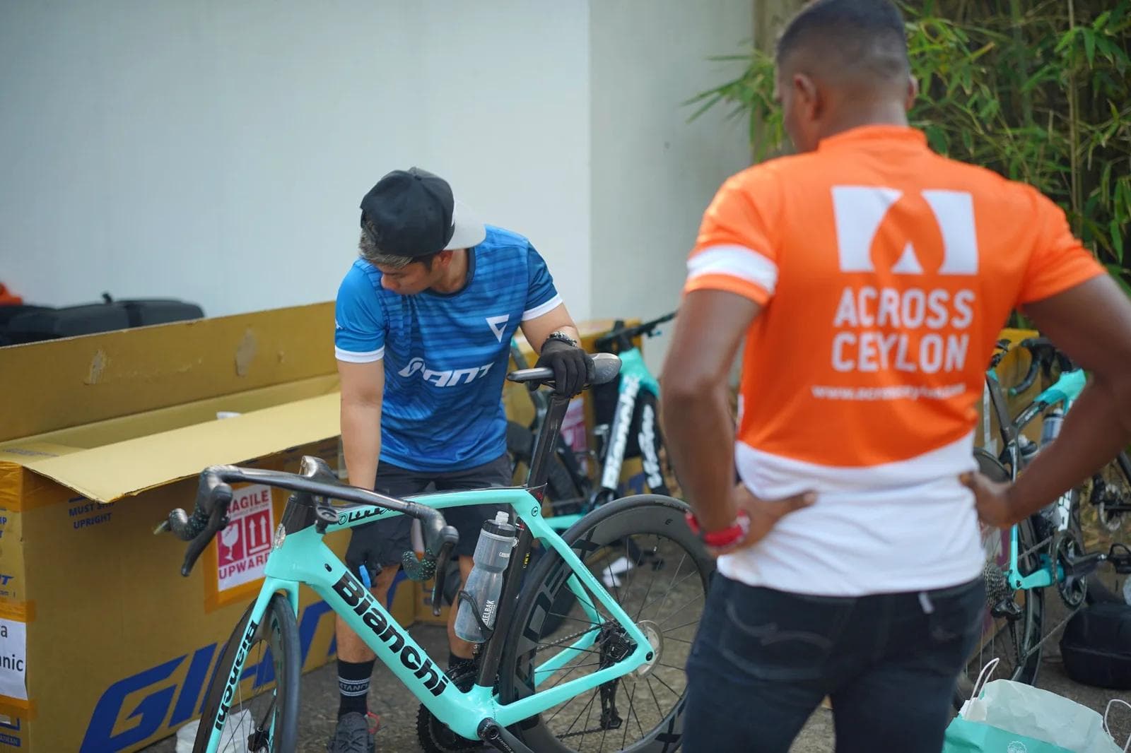 Across Ceylon ride designers preparing bicycles in Sri Lanka